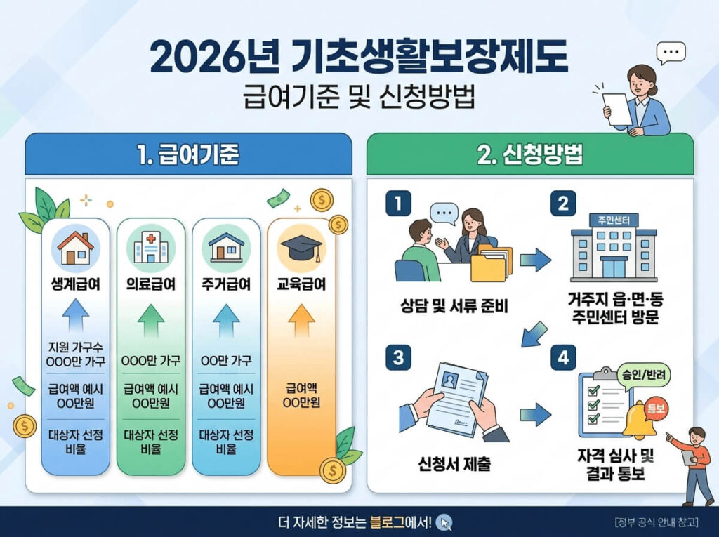 2026 기초생활보장제도 기준 신청방법 수급자