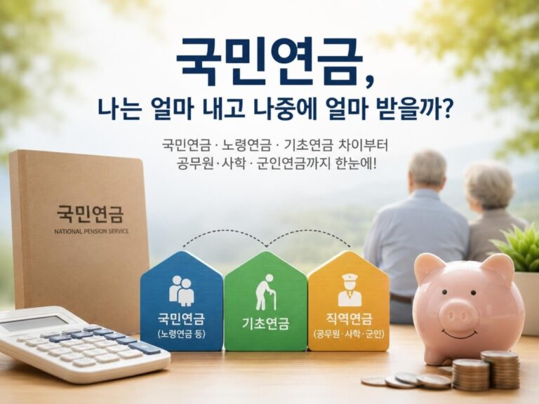 국민연금 노령연금 기초연금과 공무원 사학 군인연금 비교